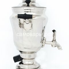 Электрический самовар из латуни никелированный на 1,5 литра форма "Тюльпан" с защитой от выкипания в Серове - serov.mebel24.online | фото 3