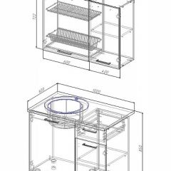 Кухонный гарнитур Антрацит 1000 (Стол. 26мм) в Серове - serov.mebel24.online | фото 2