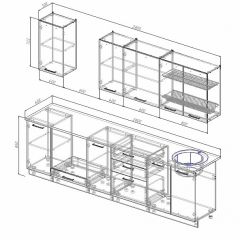 Кухонный гарнитур Антрацит 2800 (Стол. 26мм) в Серове - serov.mebel24.online | фото 2