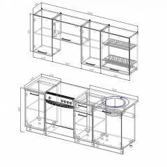 Кухонный гарнитур Лофт 2000 (Стол. 26мм) в Серове - serov.mebel24.online | фото 2