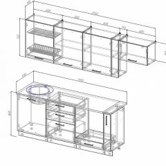 Кухонный гарнитур Лофт 2550 (Стол. 26мм) в Серове - serov.mebel24.online | фото 2