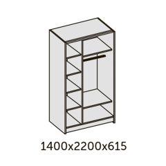 ИННЭС-5 Шкаф-купе 2-х дв. 1400 (1дв. Ф1 - бодега белая, 1дв. Ф2 - зеркало) в Серове - serov.mebel24.online | фото 2