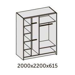 ИННЭС-5 Шкаф-купе 2-х дв. 2000 (2 дв. Ф3 - венге вст. экокожа корич) в Серове - serov.mebel24.online | фото 2