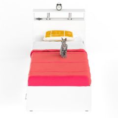 Камелия Кровать с ящиками 0900, цвет белый, ШхГхВ 93,5х217х78,2 см., сп.м. 900х2000 мм., без матраса, основание есть в Серове - serov.mebel24.online | фото 3