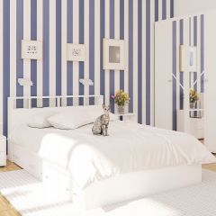 Камелия спальня № 7 Кровать 900 + Стол косметический + Зеркало + Комод, цвет белый, сп.м. 900х2000 мм., б/м, основание есть в Серове - serov.mebel24.online | фото 5