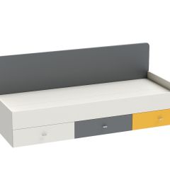 Клео К-1 Кровать арт.010 900*2000 (б/матр.), (ЛДСП графит-миндаль-солнечный) в Серове - serov.mebel24.online | фото