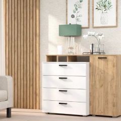 Комод №8 (Дуб Крафт Золотой/Белый) в Серове - serov.mebel24.online | фото