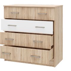 БЕАТРИС Комод К800 (Дуб Сонома светлый/Белый глянец) в Серове - serov.mebel24.online | фото 2