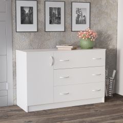 Комод Лофт (3 ящика/1 дверца) Белый в Серове - serov.mebel24.online | фото