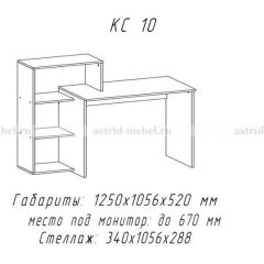 Компьютерный стол №10 (Анкор белый) в Серове - serov.mebel24.online | фото