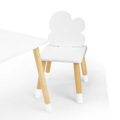 Комплект детской мебели стол и два стула Облачко (Белый/Белый/Береза) в Серове - serov.mebel24.online | фото