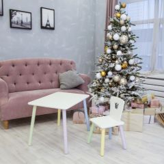Комплект детской мебели стол и стул Корона(Белый/Белый/Цветной) в Серове - serov.mebel24.online | фото