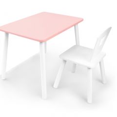 Комплект детской мебели стол и стул Корона (Розовый/Белый/Белый) в Серове - serov.mebel24.online | фото 2