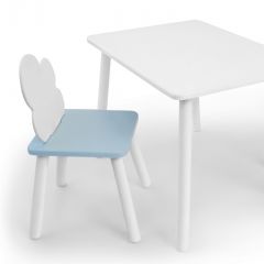 Комплект детской мебели стол и стул Облачко (Белый/Голубой/Белый) в Серове - serov.mebel24.online | фото 1