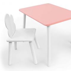 Комплект детской мебели стол и стул Облачко (Розывый/Белый/Белый) в Серове - serov.mebel24.online | фото