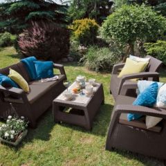 Комплект мебели Корфу сет (Corfu set) коричневый - серо-бежевый * в Серове - serov.mebel24.online | фото 2