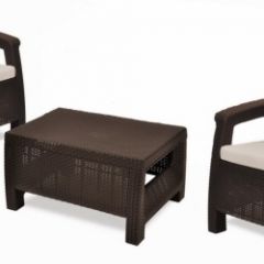 Комплект мебели Корфу Уикенд (Corfu Weekend) коричневый - серо-бежевый * в Серове - serov.mebel24.online | фото
