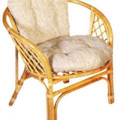 Кресло Багама, подушки светлые обычные шенил (Мёд) в Серове - serov.mebel24.online | фото 1