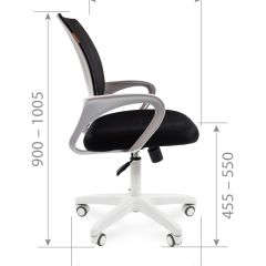 Кресло для оператора CHAIRMAN 696 white (ткань TW-10/сетка TW-05) в Серове - serov.mebel24.online | фото 7