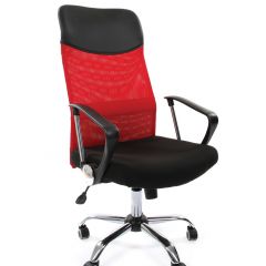 Кресло для руководителя CHAIRMAN 610 N (15-21 черный/сетка красный) в Серове - serov.mebel24.online | фото