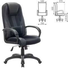 Кресло компьютерное BRABIX PREMIUM "Rapid GM-102" (экокожа/ткань, черное/серое) 532105 в Серове - serov.mebel24.online | фото 2