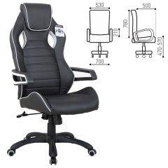Кресло компьютерное BRABIX Techno Pro GM-003 (экокожа черное/серое, вставки серые) 531814 в Серове - serov.mebel24.online | фото