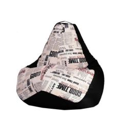Кресло-мешок XL Газета-Black в Серове - serov.mebel24.online | фото