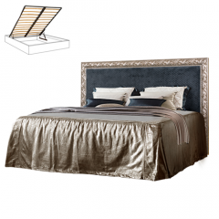 Кровать 2-х спальная (1,6 м) Тиффани Premium черная/серебро  с мягким элементом (Антрацит) с подъемным механизмом (ТФКР-3[3](П) в Серове - serov.mebel24.online | фото
