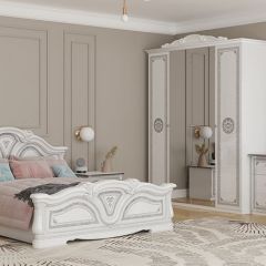 Кровать 2-х спальная 1600*2000 Грация (12.116) без основания (белый/серебро) в Серове - serov.mebel24.online | фото 2