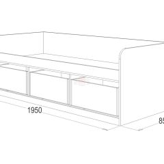 Кровать-8 одинарная с 3-мя ящиками (800*1900) ЛДСП в Серове - serov.mebel24.online | фото 3