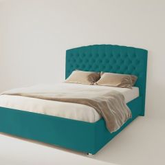 Кровать Берлин без основания 1200 (велюр бирюзовый) в Серове - serov.mebel24.online | фото 1