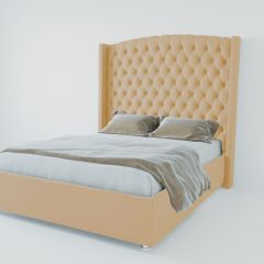Кровать Берлин ЛЮКС с ПМ 1200 (экокожа бежевая) в Серове - serov.mebel24.online | фото