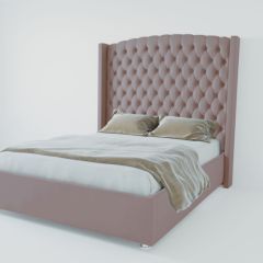 Кровать Берлин ЛЮКС с ПМ 1600 (велюр темно-серый) в Серове - serov.mebel24.online | фото 2