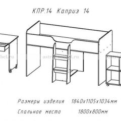 КАПРИЗ-14 Кровать 800 двухъярусная без рисунка в Серове - serov.mebel24.online | фото 2