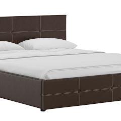 Кровать двойная Синди 160 + ортопед + ПМ + дно (арт. Марика 468 к/з (шоколад)) в Серове - serov.mebel24.online | фото