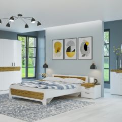 Кровать Милана 1600 + основание (Белый/Сосна Гранд) в Серове - serov.mebel24.online | фото 6