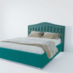 Кровать Нягань с ПМ 1200 (велюр бирюзовый) в Серове - serov.mebel24.online | фото 2