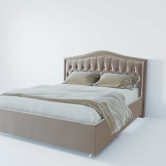 Кровать Нягань с ПМ 1200 (велюр светло-серый) в Серове - serov.mebel24.online | фото 2