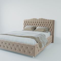 Кровать Нягань с ПМ 1400 (велюр светло-серый) в Серове - serov.mebel24.online | фото