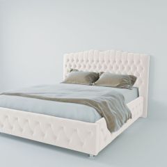 Кровать Нягань с ПМ 1800 (экокожа белая) в Серове - serov.mebel24.online | фото 2