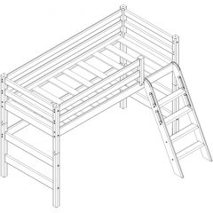 Кровать полувысокая с наклонной лестницей Соня (Вариант 6) в Серове - serov.mebel24.online | фото 3