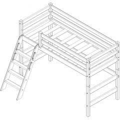 Кровать полувысокая с наклонной лестницей Соня (Вариант 6) в Серове - serov.mebel24.online | фото 4