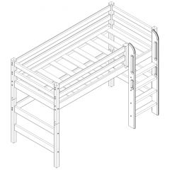 Кровать полувысокая с прямой лестницей Соня (Вариант 5) в Серове - serov.mebel24.online | фото 3