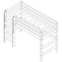 Кровать полувысокая с прямой лестницей Соня (Вариант 5) в Серове - serov.mebel24.online | фото 4