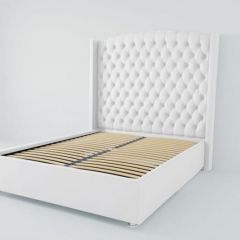 Кровать Берлин ЛЮКС с ортопедическим основанием 800 (экокожа белая) в Серове - serov.mebel24.online | фото 2