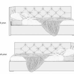 Кровать угловая Лэсли интерьерная +основание (120х200) в Серове - serov.mebel24.online | фото 2