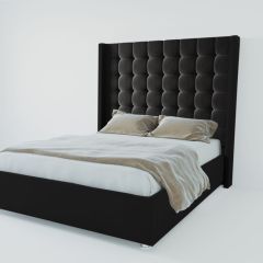 Кровать Венеция ЛЮКС с ПМ 800 (экокожа кольт ч) в Серове - serov.mebel24.online | фото 2
