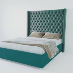 Кровать Версаль ЛЮКС с ПМ 1200 (велюр бирюзовый) в Серове - serov.mebel24.online | фото