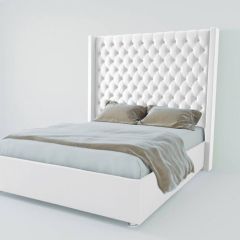 Кровать Версаль ЛЮКС с ПМ 2000 (экокожа белая) в Серове - serov.mebel24.online | фото