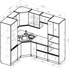 Кухонный гарнитур Адажио оптима 1800х2400 мм в Серове - serov.mebel24.online | фото 2